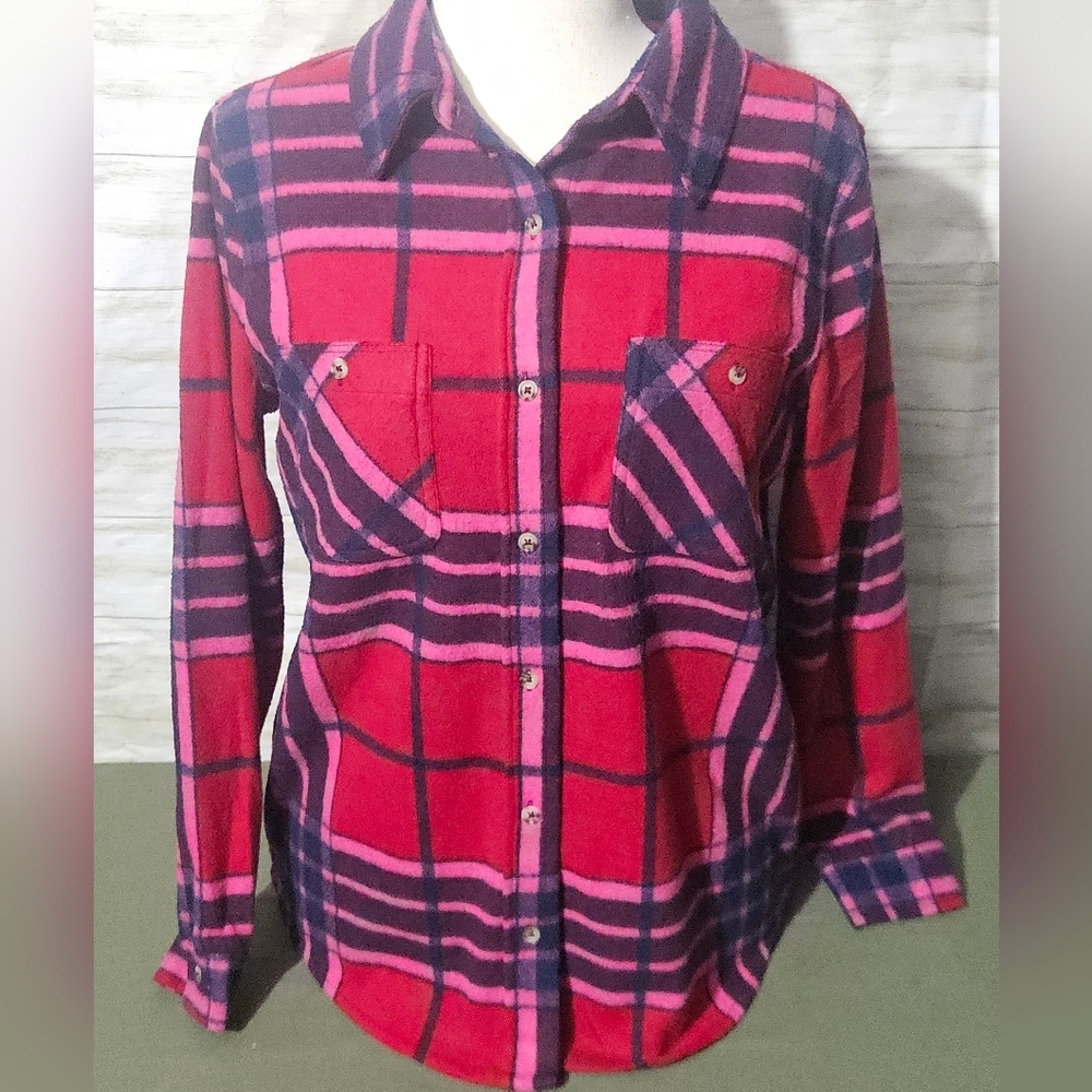 Plaid Button Down Shirt - Red and Pink - Picture 8 of 8